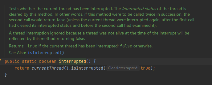 interrupted方法代码内容
