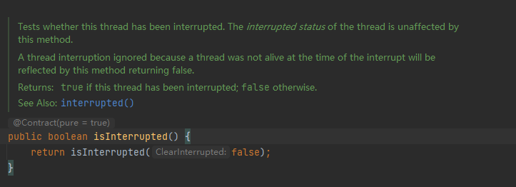 isInterrupt方法代码内容